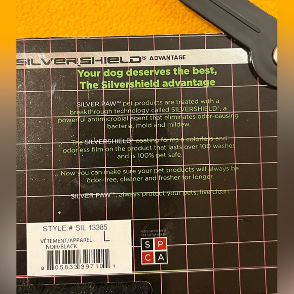 Silver Paw dog puff coat / jacket / apparel faux leather faux fur. Black. Size L - Picture 5 of 12